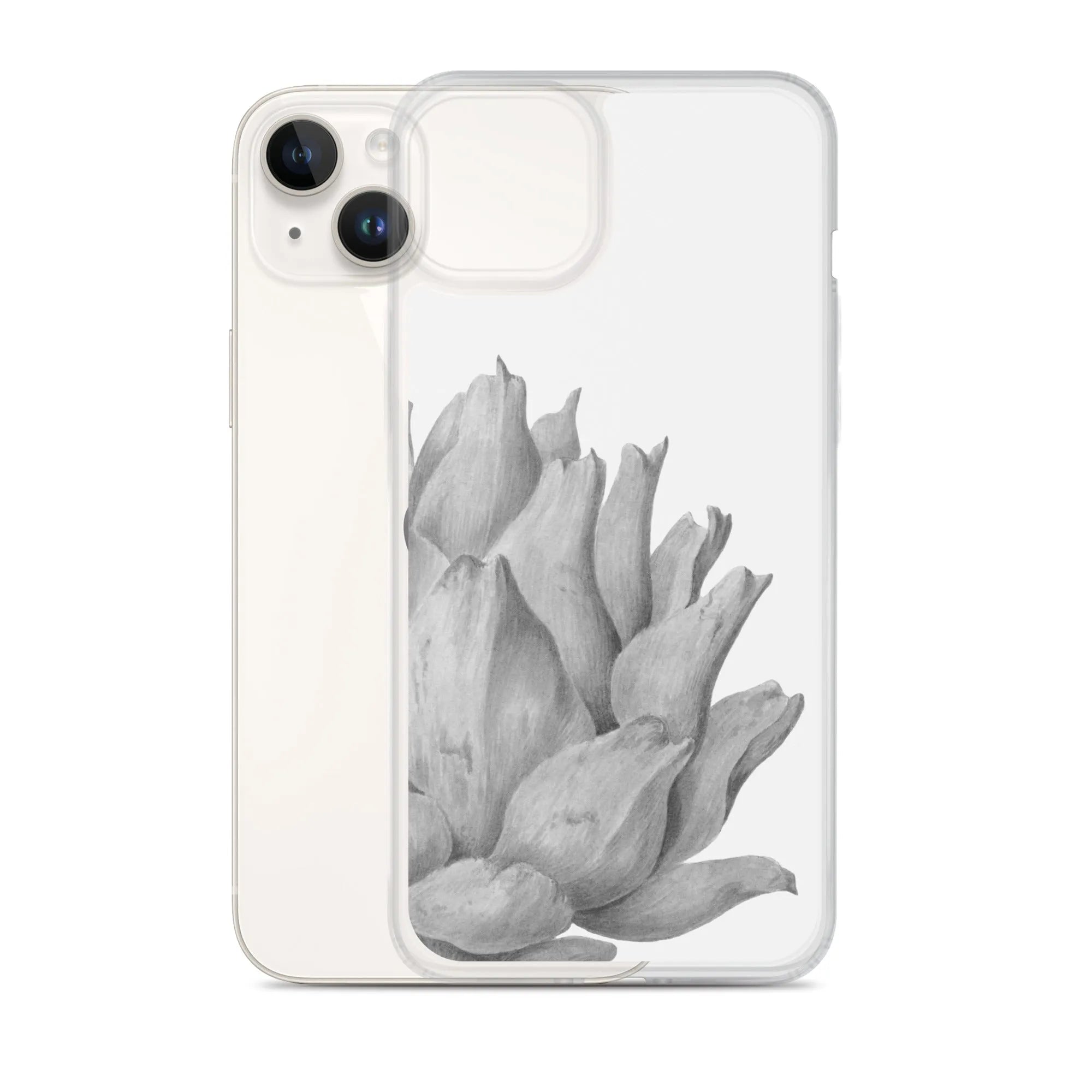 Heartichoke Botanical Art Iphone Case - Black And White - Iphone 14 Plus - Mobile Phone Cases - Aesthetic Art