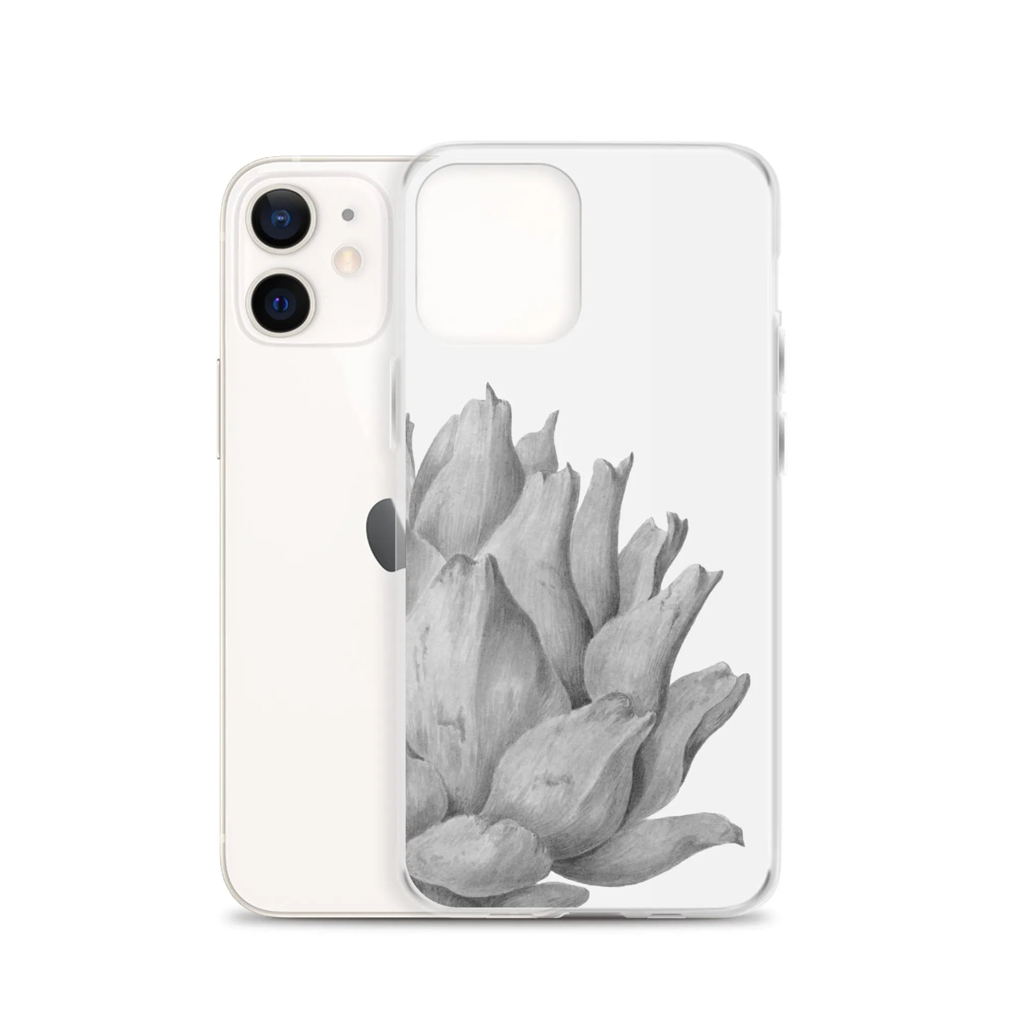 Heartichoke Botanical Art Iphone Case - Black And White - Iphone 12 - Mobile Phone Cases - Aesthetic Art