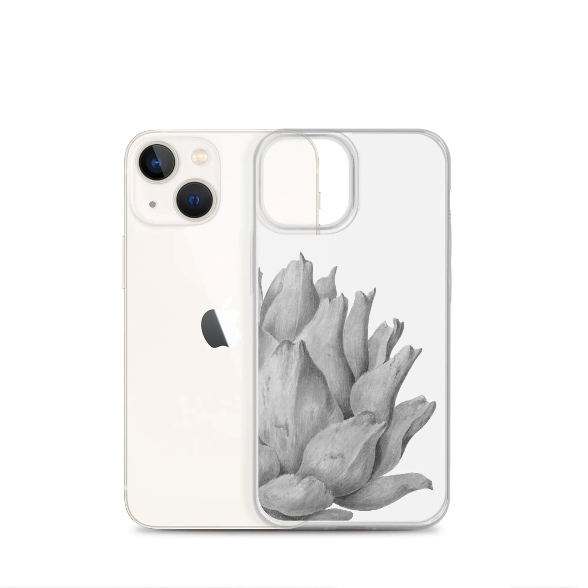 Heartichoke Botanical Art Iphone Case - Black And White - Iphone 13 Mini - Mobile Phone Cases - Aesthetic Art