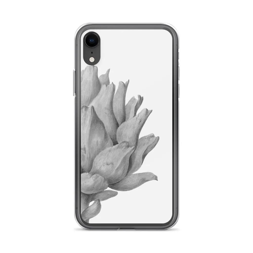 Heartichoke Botanical Art Iphone Case - Black And White - Iphone Xr - Mobile Phone Cases - Aesthetic Art