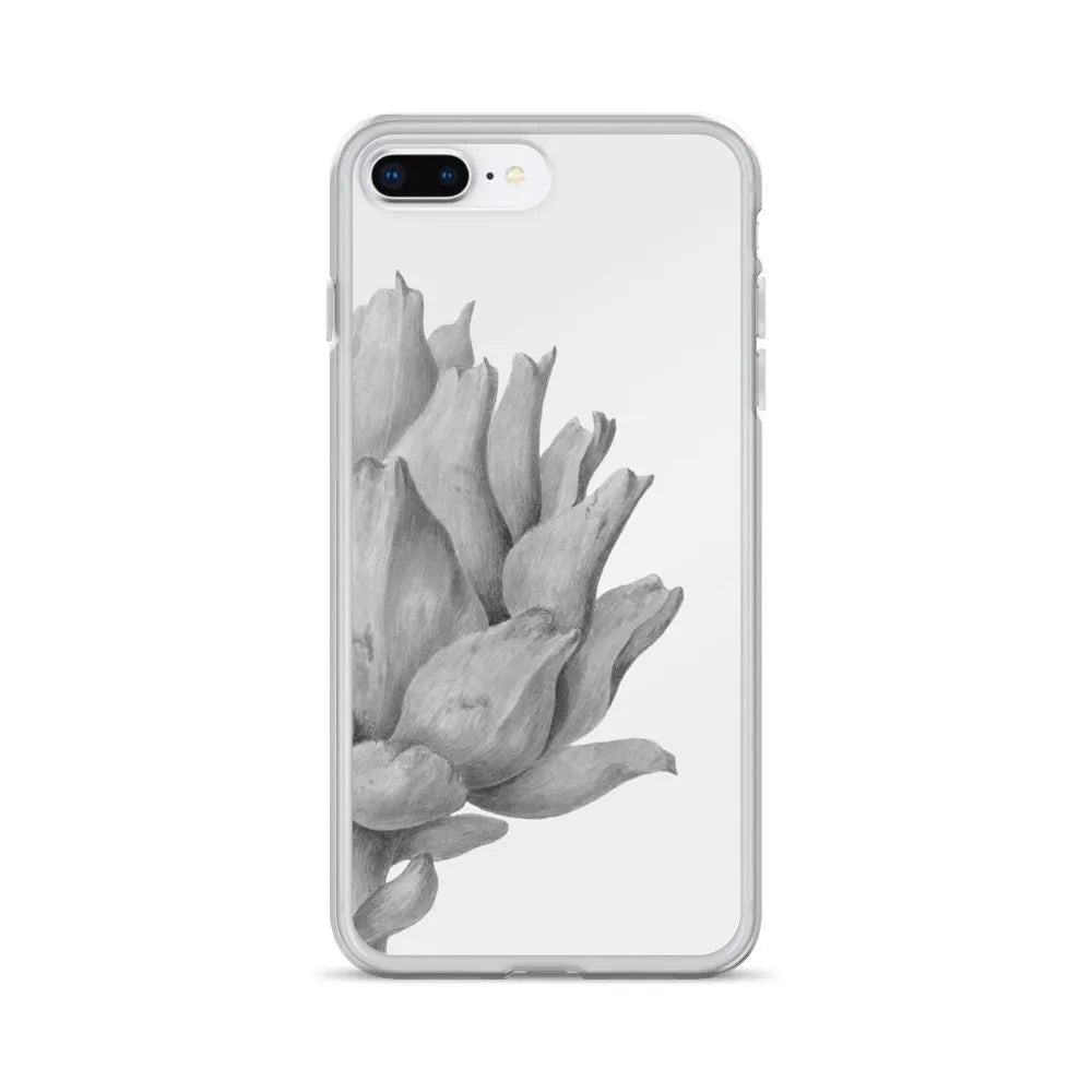 Heartichoke Botanical Art Iphone Case - Black And White - Iphone 7 Plus/8 Plus - Mobile Phone Cases - Aesthetic Art
