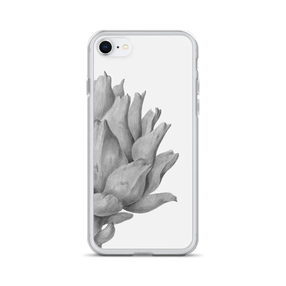 Heartichoke Botanical Art Iphone Case - Black And White - Iphone Se - Mobile Phone Cases - Aesthetic Art