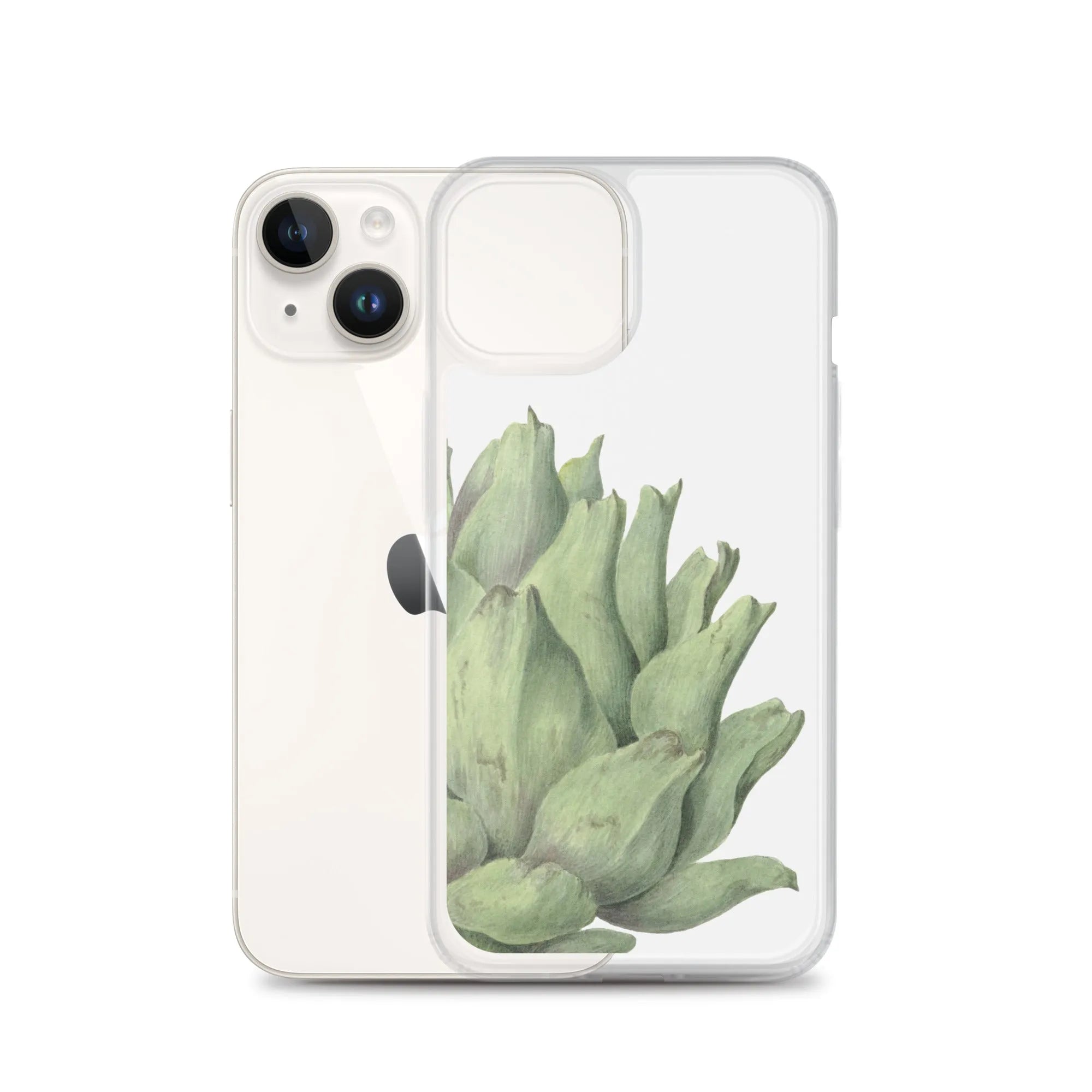 Heartichoke Botanical Art Iphone Case - Grey - Iphone 14 - Mobile Phone Cases - Aesthetic Art