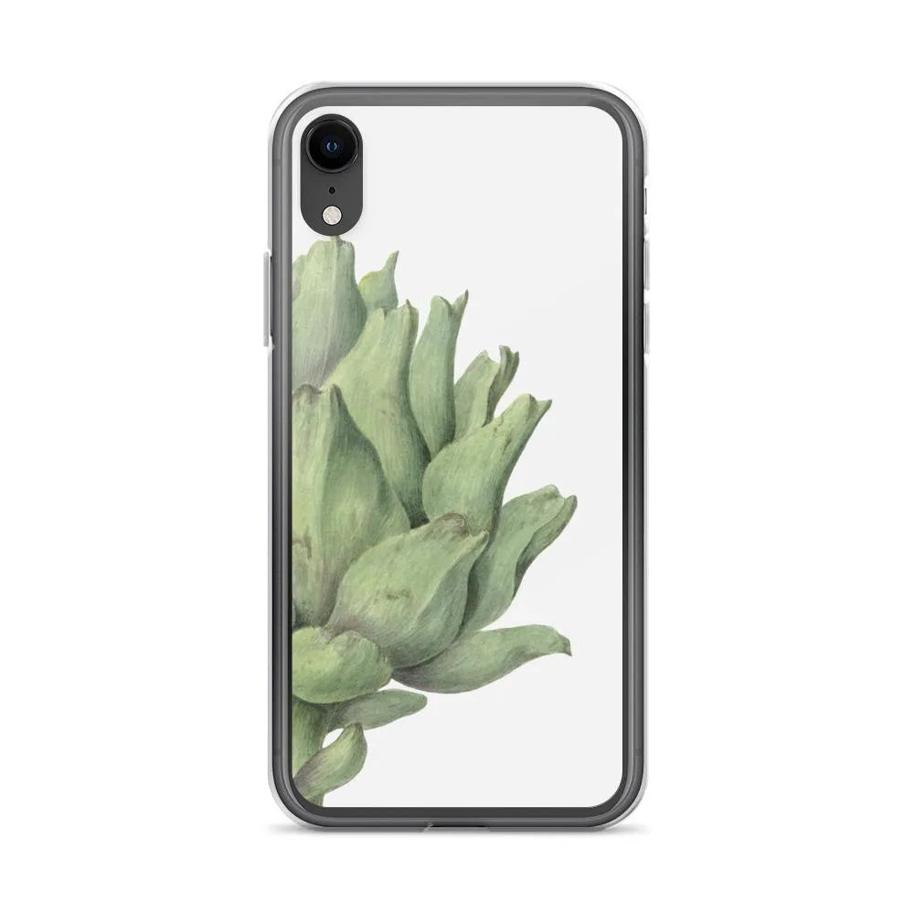 Heartichoke Botanical Art Iphone Case - Grey - Iphone Xr - Mobile Phone Cases - Aesthetic Art