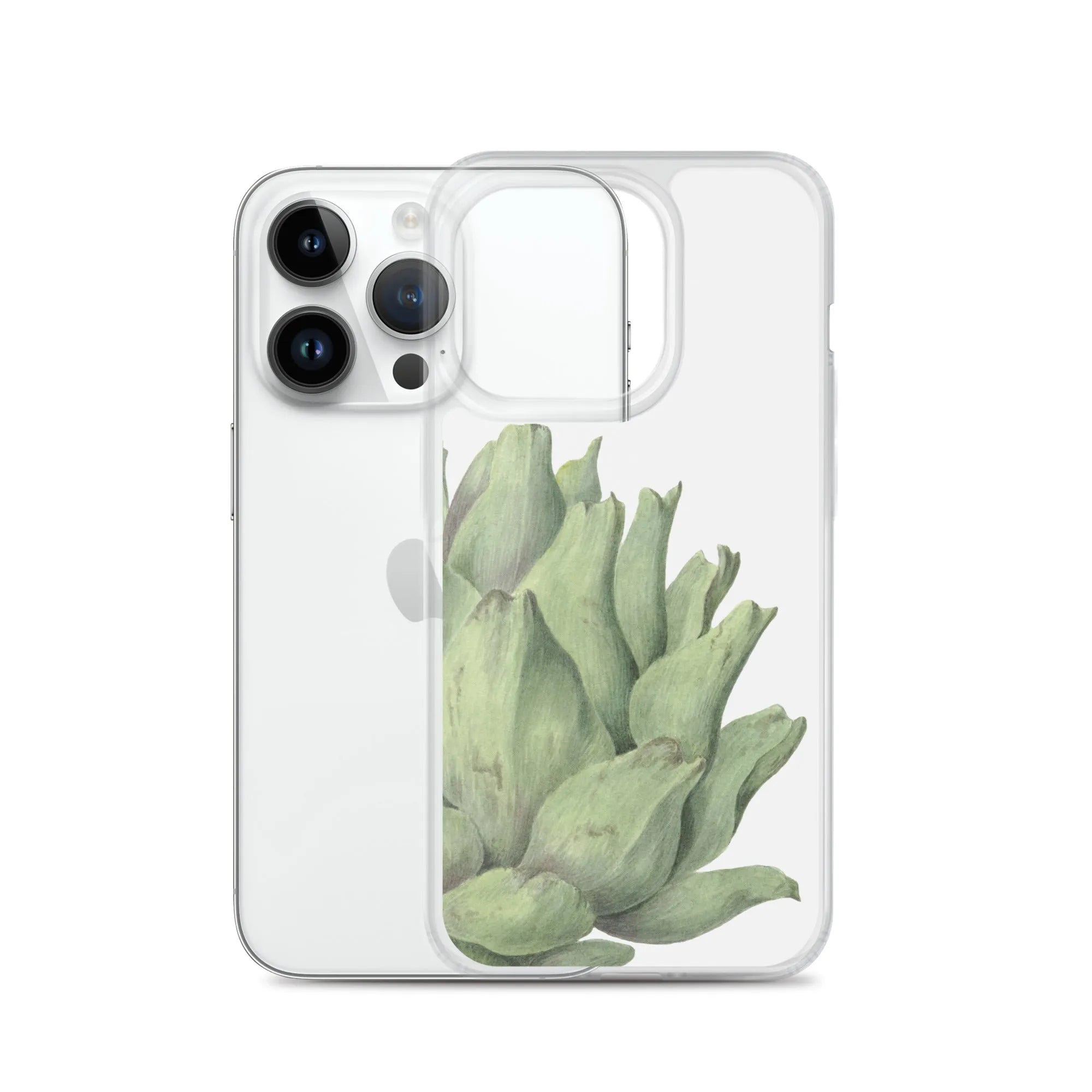 Heartichoke Botanical Art Iphone Case - Grey - Iphone 14 Pro - Mobile Phone Cases - Aesthetic Art