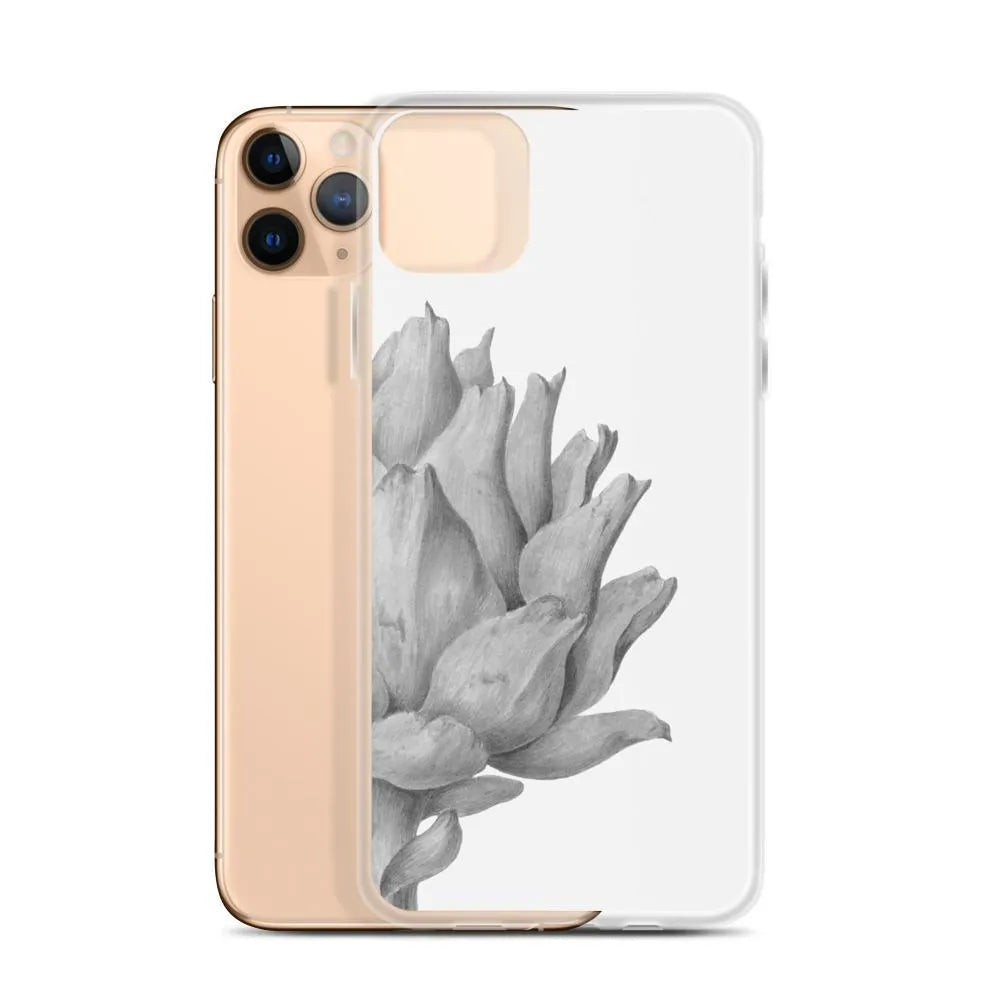 Heartichoke Botanical Art Iphone Case - Grey - Iphone 11 Pro Max - Mobile Phone Cases - Aesthetic Art