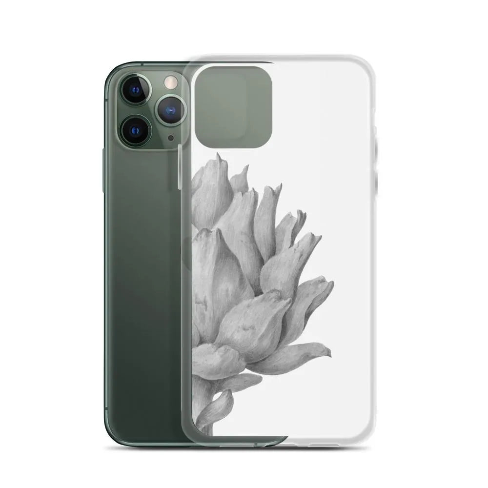 Heartichoke Botanical Art Iphone Case - Grey - Iphone 11 Pro - Mobile Phone Cases - Aesthetic Art