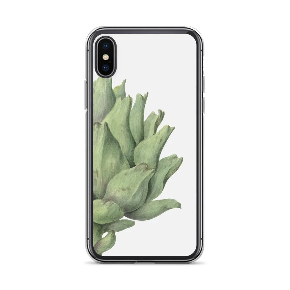 Heartichoke Botanical Art Iphone Case - Grey - Iphone X/xs - Mobile Phone Cases - Aesthetic Art