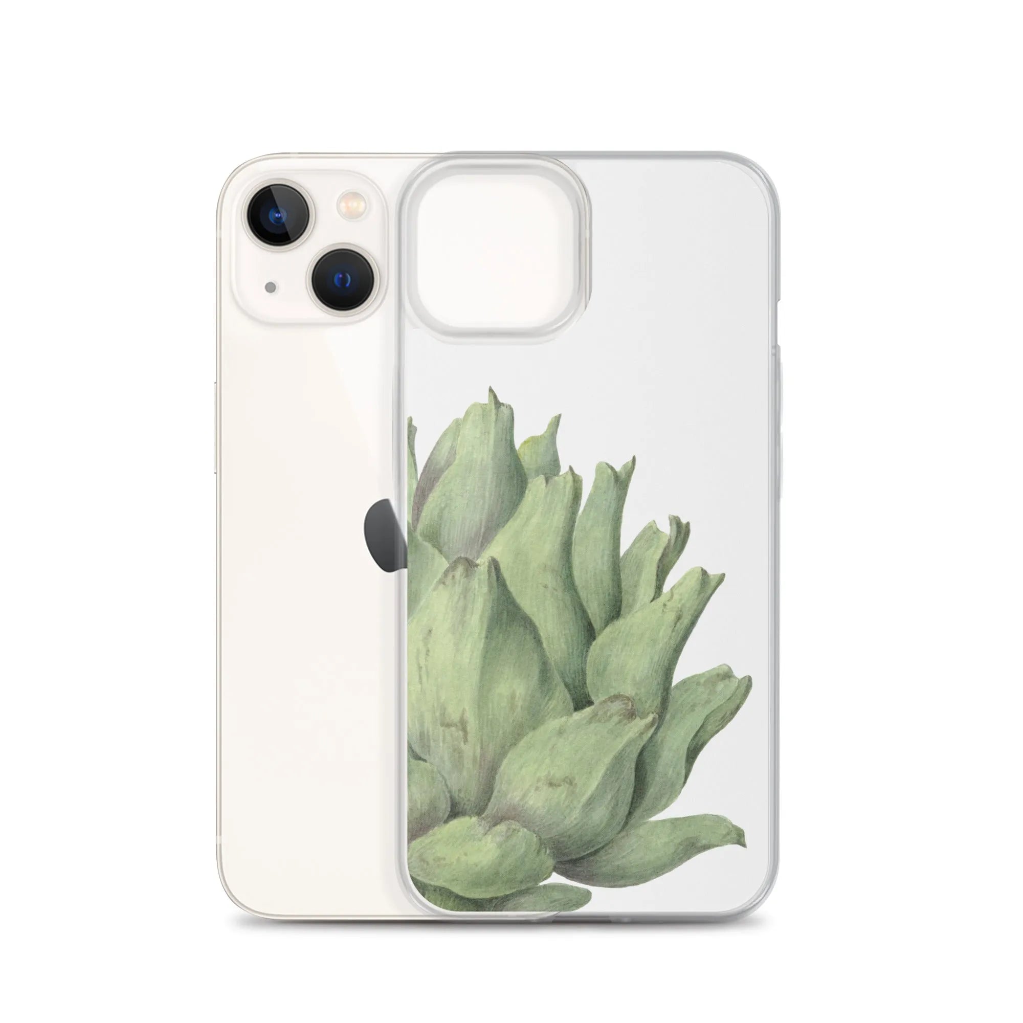 Heartichoke Botanical Art Iphone Case - Grey - Iphone 13 - Mobile Phone Cases - Aesthetic Art
