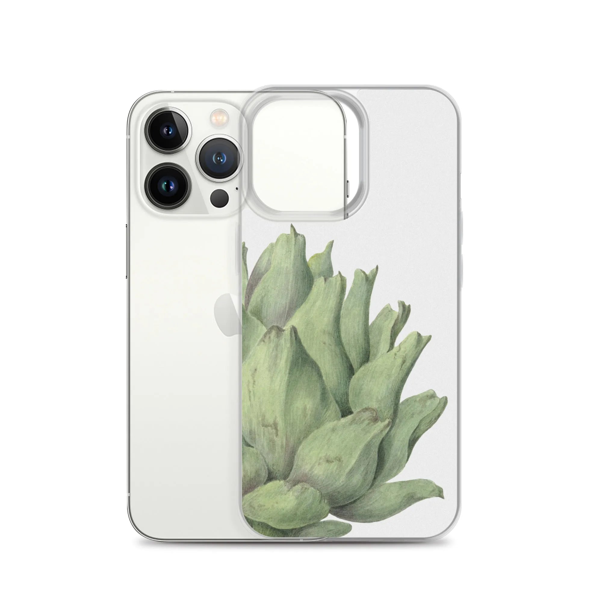 Heartichoke Botanical Art Iphone Case - Grey - Iphone 13 Pro - Mobile Phone Cases - Aesthetic Art