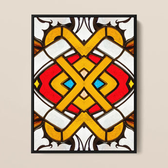 Hearts of Glass - Stained Window Art Print / Canvas, 12x16’’ / 31x41cm / Black Frame, Posters Prints & Visual Artwork, Toby Leon