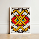 Framed Stained Glass Artwork Symmetrical Intricate Celtic Knot Window, Photography Art, Sydney’s Queen Victoria