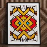 Hearts of Glass - Stained Window Art Print / Canvas Framed Stained Glass Artwork Symmetrical Geometric Design Bold Window, Window