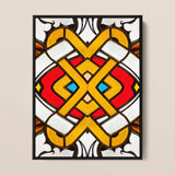 Hearts of Glass - Stained Window Art Print / Canvas Vibrant Stained Glass Artwork Symmetrical Geometric Pattern Bold Window, Window
