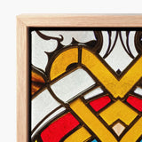 Vibrant Stained Glass Artwork Bold Yellow Red White Window, Photography Art, Sydney’s Queen Victoria