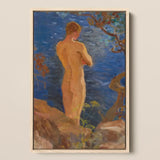 Heikki on the Beach - Venny Soldan-brofeldt Art Print / Canvas Framed Oil Painting Nude Figure Water Rendered Warm Granite Meets, Cold,