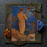 Heikki on the Beach - Venny Soldan-brofeldt Art Print / Canvas Rectangular Nude Figure Water Rendered Warm Ochre Granite Meets, Cold,