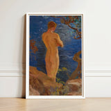 Heikki on the Beach - Venny Soldan-brofeldt Art Print / Canvas Framed Painting Nude Figure Water Rendered Warm Earthy Granite Meets, Cold,
