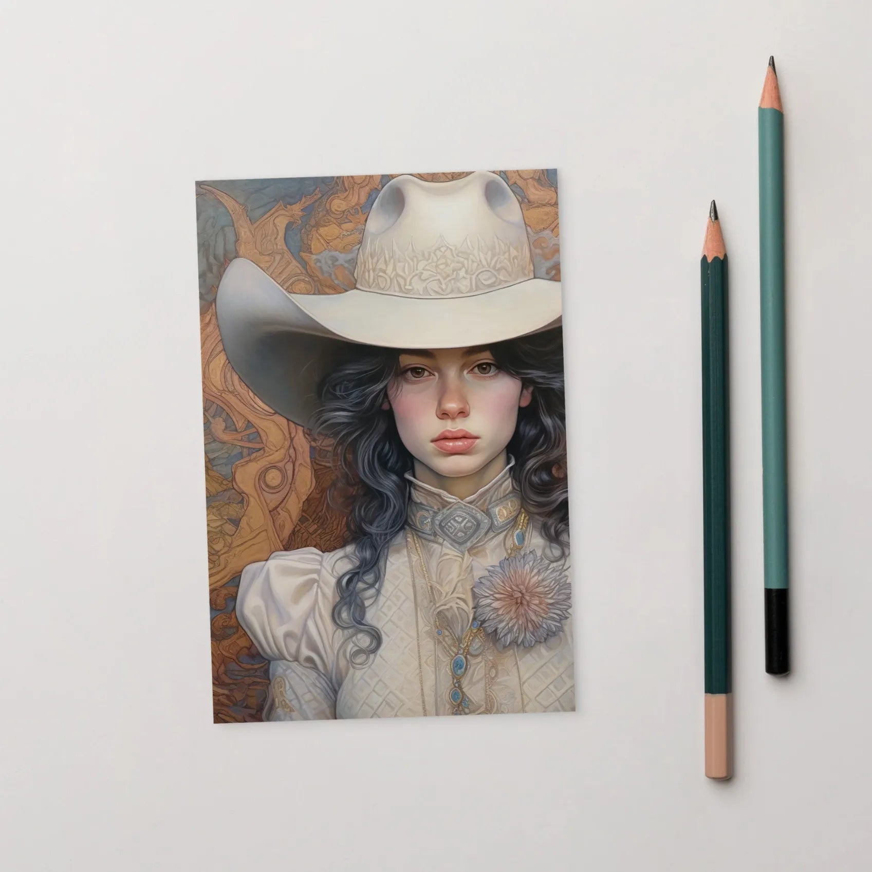 Helena - Lesbian Cowgirl Art Print - Wlw Sapphic Queerart - 4’x6’ - Posters Prints & Visual Artwork - Aesthetic Art