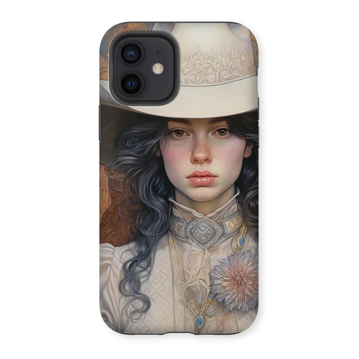 Helena The Lesbian Cowgirl - Sapphic Art Phone Case - Iphone 12 / Matte - Mobile Phone Cases - Aesthetic Art