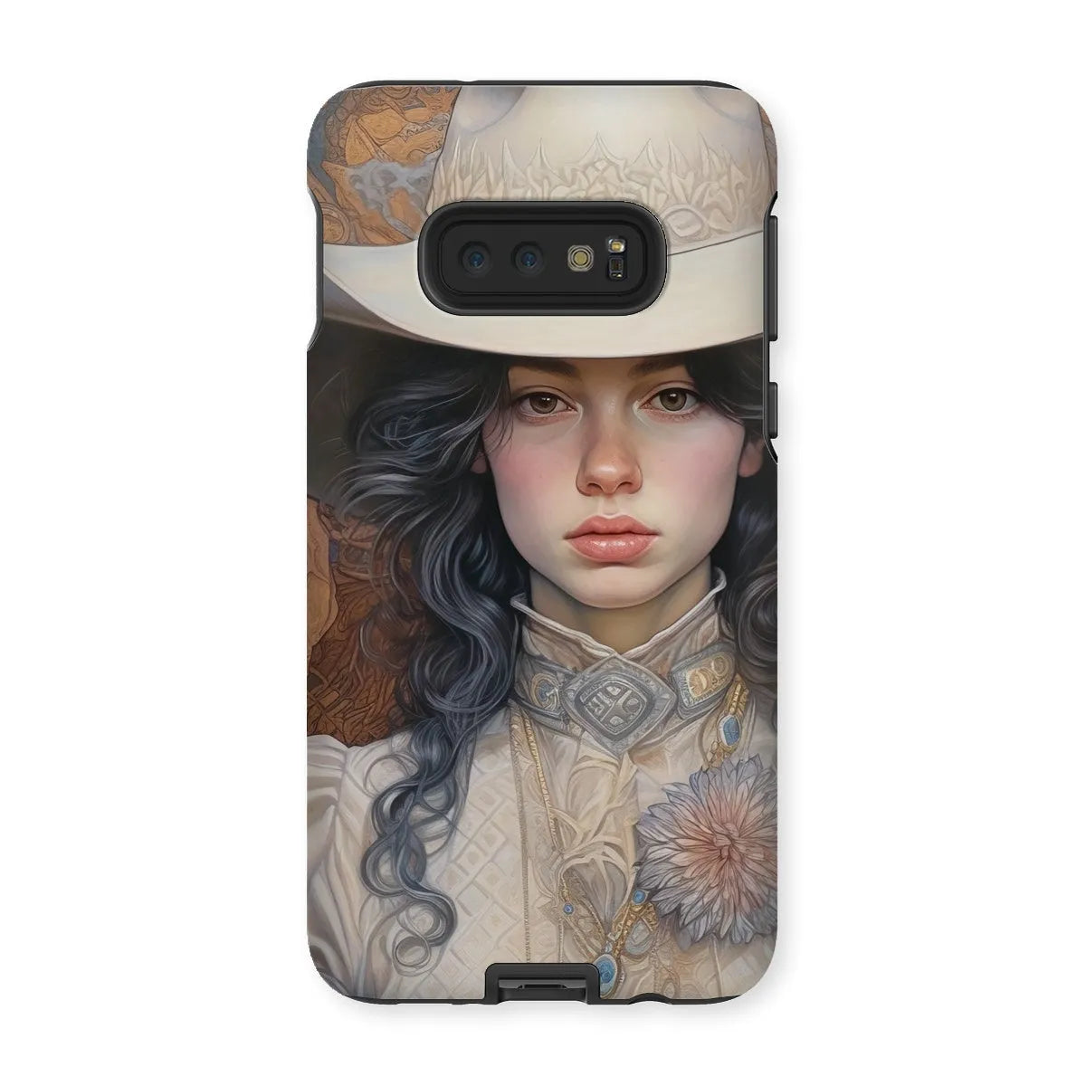 Helena The Lesbian Cowgirl - Sapphic Art Phone Case - Samsung Galaxy S10e / Matte - Mobile Phone Cases - Aesthetic Art