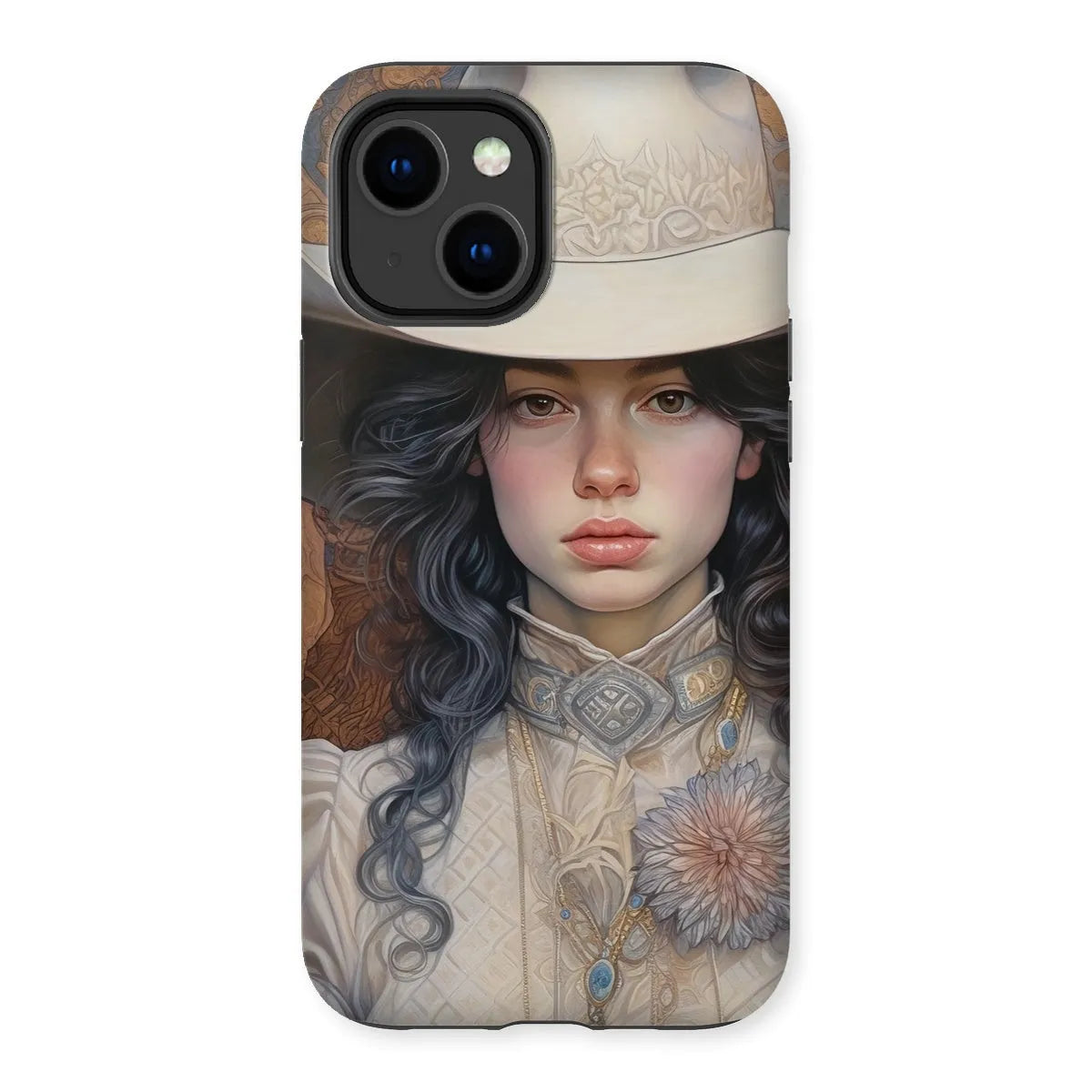 Helena The Lesbian Cowgirl - Sapphic Art Phone Case - Iphone 14 Plus / Matte - Mobile Phone Cases - Aesthetic Art