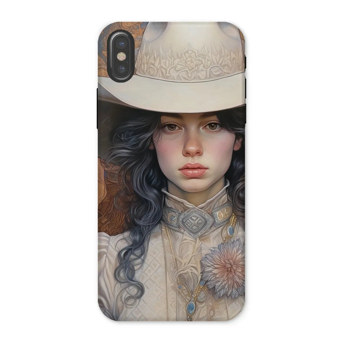 Helena The Lesbian Cowgirl - Sapphic Art Phone Case - Iphone x / Matte - Mobile Phone Cases - Aesthetic Art