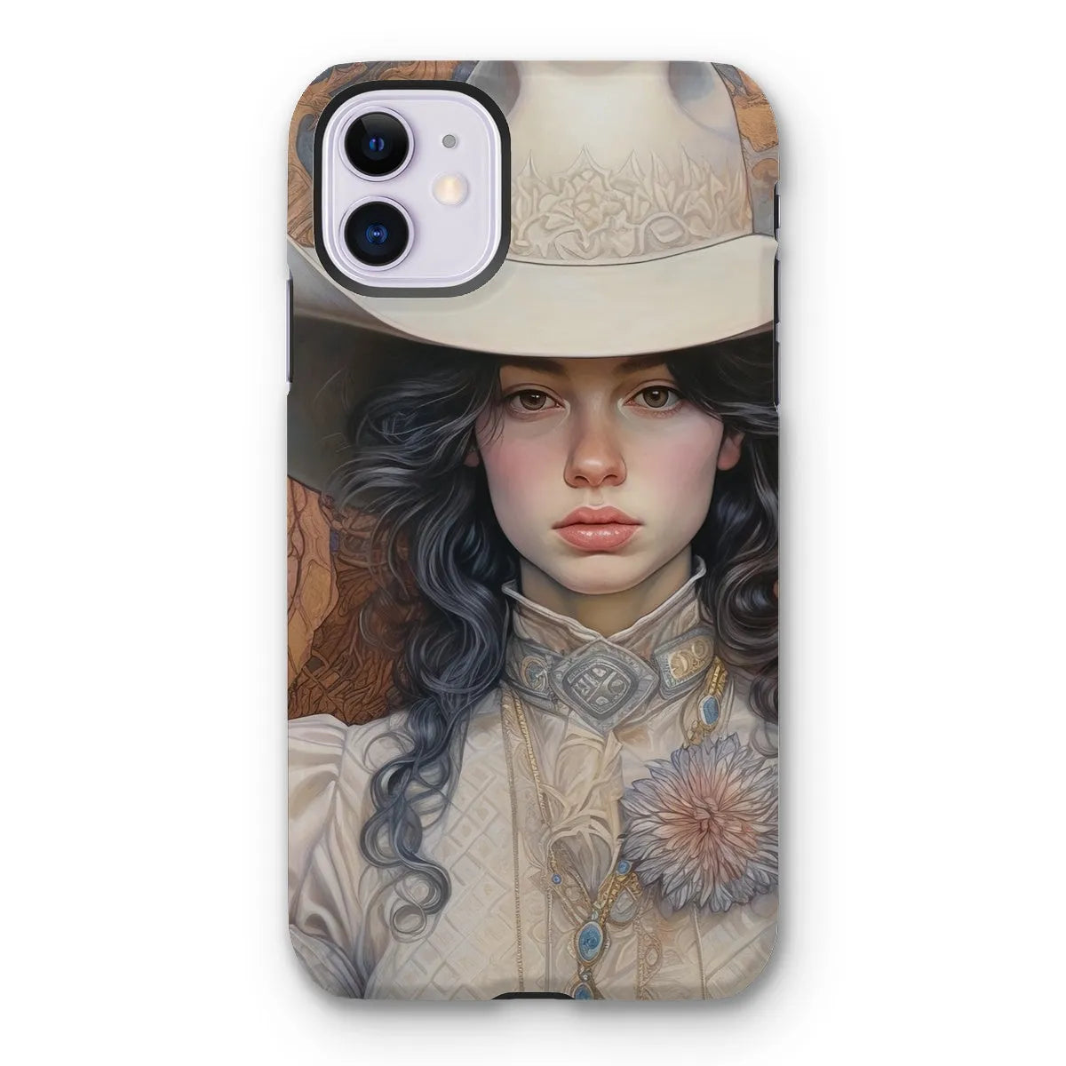 Helena The Lesbian Cowgirl - Sapphic Art Phone Case - Iphone 11 / Matte - Mobile Phone Cases - Aesthetic Art