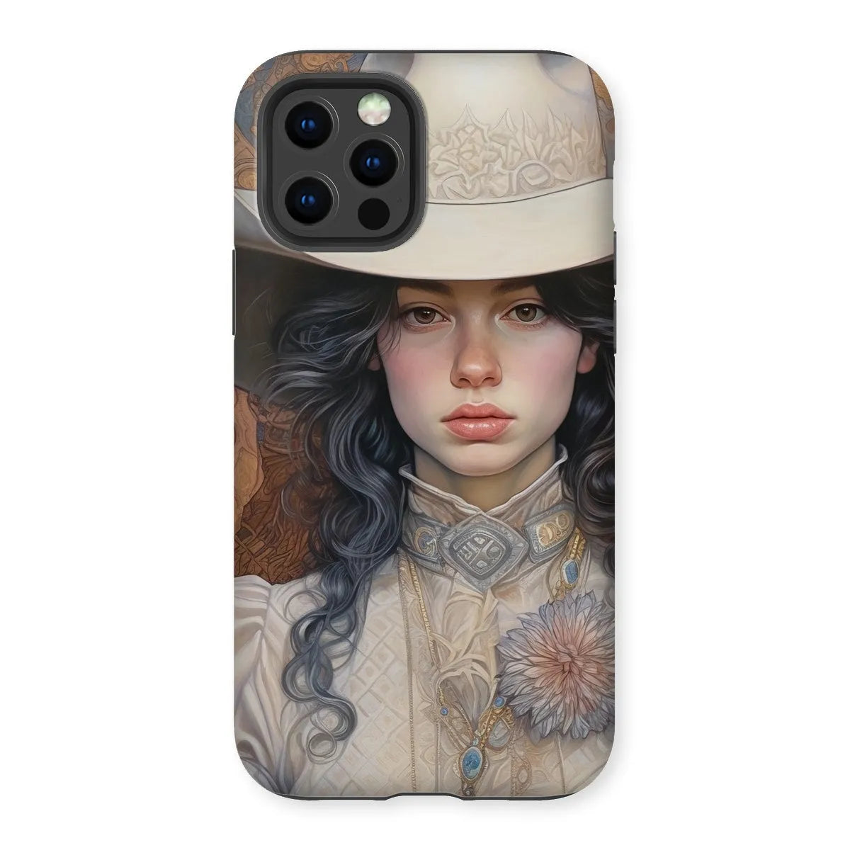 Helena The Lesbian Cowgirl - Sapphic Art Phone Case - Iphone 12 Pro / Matte - Mobile Phone Cases - Aesthetic Art