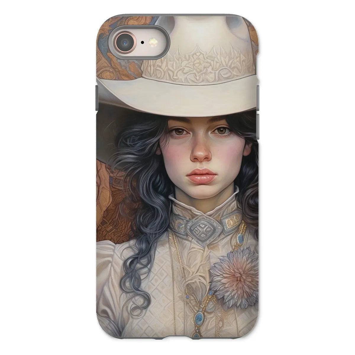 Helena The Lesbian Cowgirl - Sapphic Art Phone Case - Iphone 8 / Matte - Mobile Phone Cases - Aesthetic Art