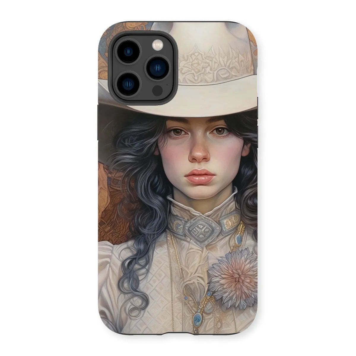 Helena The Lesbian Cowgirl - Sapphic Art Phone Case - Iphone 14 Pro / Matte - Mobile Phone Cases - Aesthetic Art