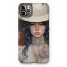 Helena - Sapphic Cowgirl Art Iphone Case, 11 Pro Max / Matte, Phone Case Artistic Portrait Person White Cowboy Hat
