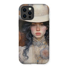 Helena - Sapphic Cowgirl Art Iphone Case, 12 Pro / Matte, Phone Case Portrait Young Woman Victorian-style Attire White
