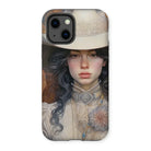 Helena - Sapphic Cowgirl Art Iphone Case, 13 / Matte, Phone Case Portrait Woman Victorian-style Attire White Hat