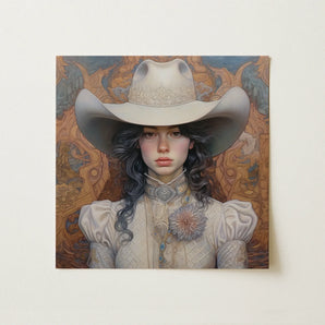 Helena - Wlw Lesbian Cowgirl Art Print / Canvas, Lesbian Cowgirl Sapphic, Elegant Outlaw Reminding, Cowgirl Spirit’s Queer