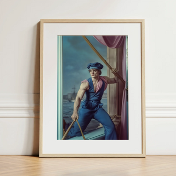 Hender Bender - Gay Russian Sailor Art Print / Canvas, 12x16’’ / 31x41cm / Natural Frame / Matboard, Posters Prints & Visual Artwork, Toby