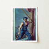 Hender Bender - Gay Russian Sailor Art Print / Canvas Framed Painting Muscular Blue Cap Ropes Oars, Prints
