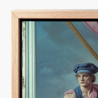 Framed Canvas Print Classical Portrait Man Blue Attire Hender Bender Sailor, Gay Russian, Art