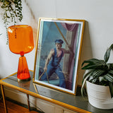 Hender Bender - Gay Russian Sailor Art Print, Framed Vintage Photograph Sailor Dock Worker Blue Work