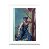 Hender Bender - Gay Russian Sailor Art Print, Muscular Sailor Blue Cap Pole