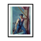 Hender Bender - Gay Russian Sailor Art Print, Muscular Sailor Blue Cap Pole