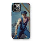Hender Bender - Gay Russian Sailor Iphone Case, 11 Pro / Matte, Phone Case Painting Muscular Sailor Blue Clothing Ship