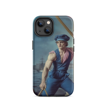 Hender Bender - Gay Russian Sailor Iphone Case, 14 / Matte, Phone Case Painting Muscular Sailor