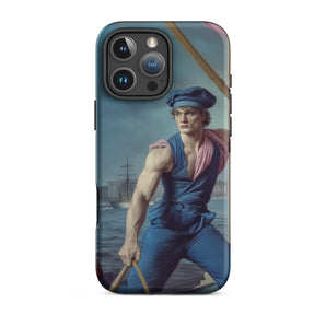Hender Bender - Gay Russian Sailor Iphone Case, 16 Pro Max / Matte, Phone Case Painting Muscular Oarsman