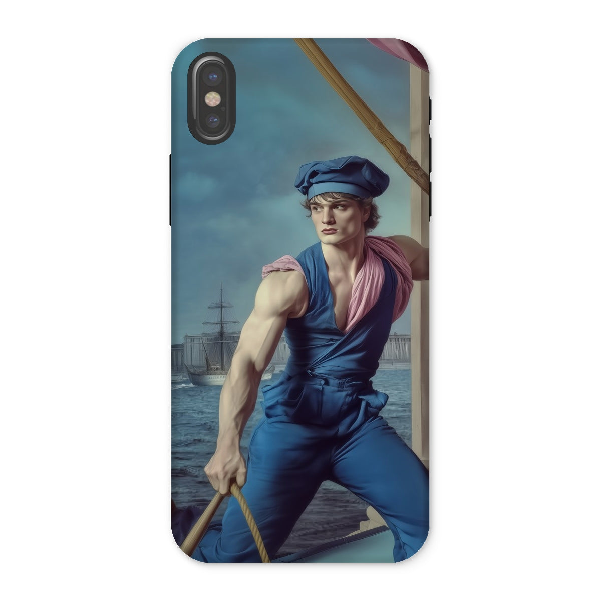 Hender Bender Gay Russian Sailor Iphone Case, x / Matte, Phone Case Painting Muscular Sailor Blue Clothing Cap