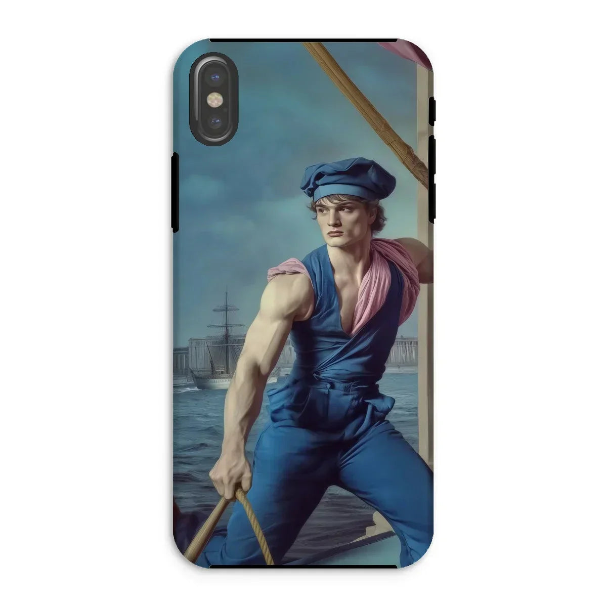 Hender Bender - Gay Russian Sailor Iphone Case, Xs / Matte, Phone Case Painting Muscular Sailor Blue Clothing Cap