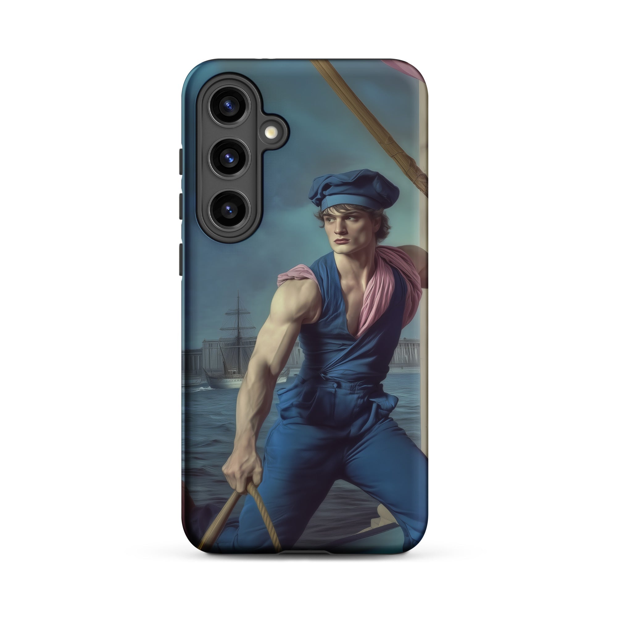 Hender Bender Gay Russian Sailor Samsung Case, Galaxy S24 Plus / Matte, Smartphone Case Classical Painting Male Figure Boat
