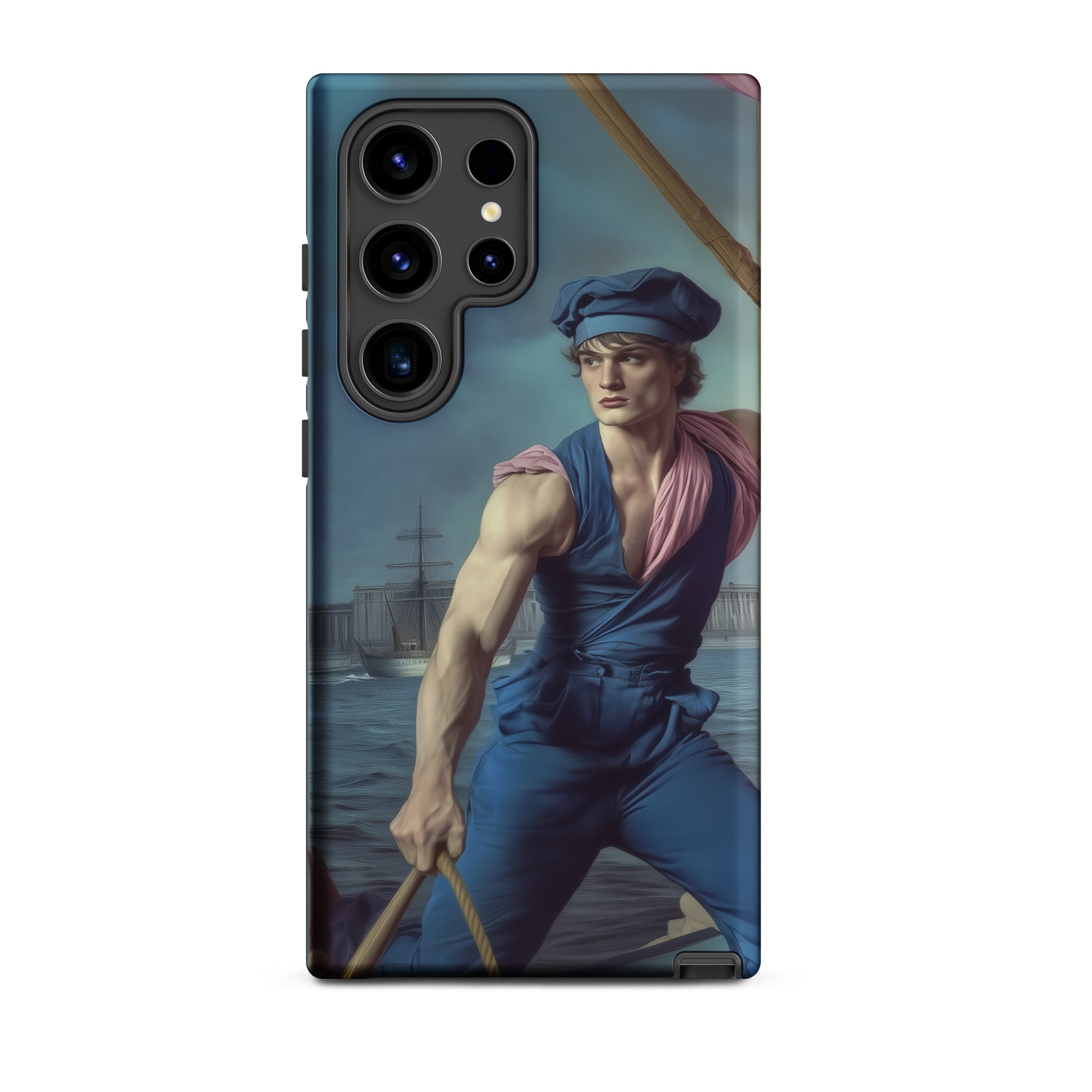 Hender Bender Gay Russian Sailor Samsung Case, Galaxy S24 Ultra / Matte, Phone Case Classical Painting Man Blue Oars