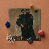 Hermits - Egon Schiele Art Print / Canvas, Two Men, Gustav Klimt, Prints