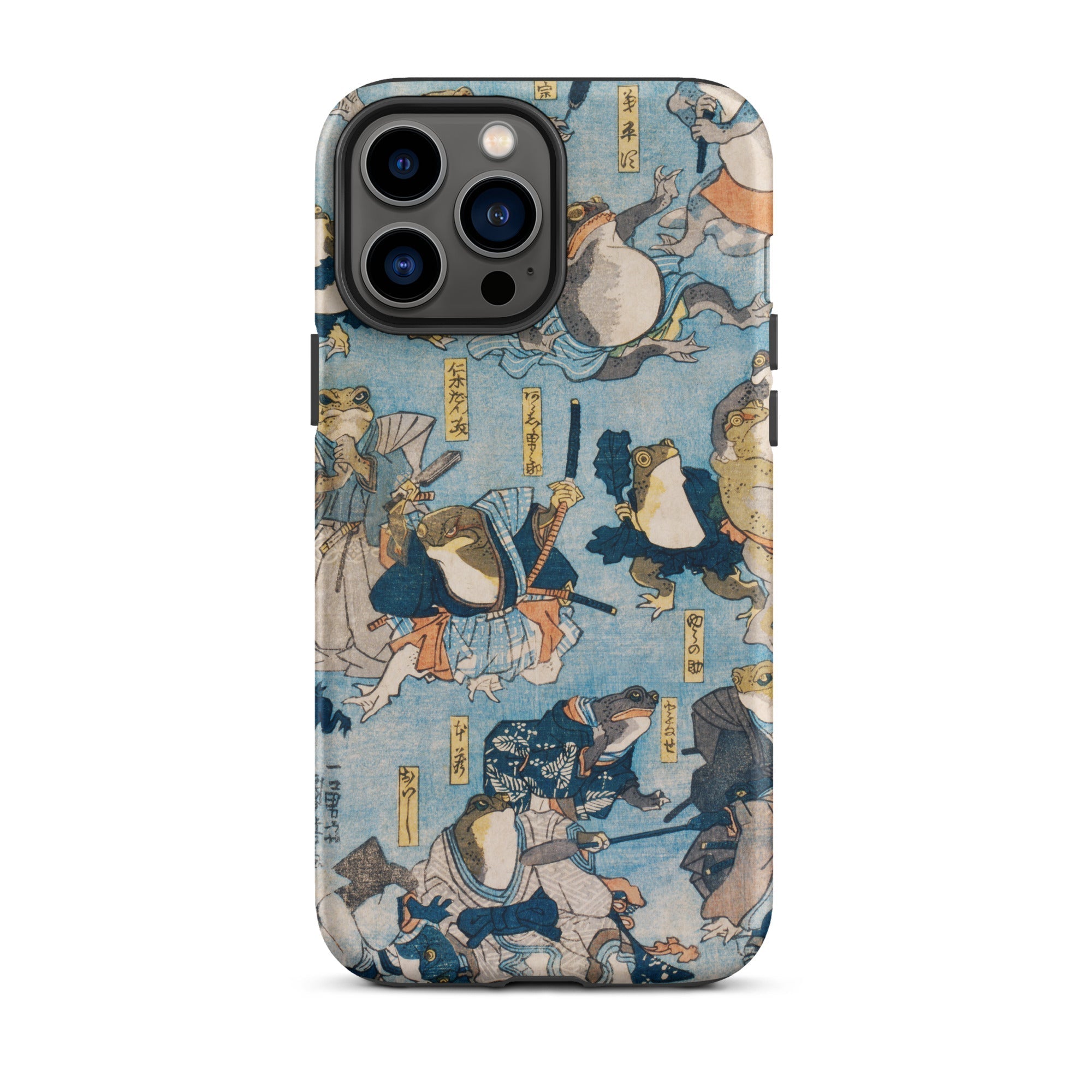 Heroes of the Kabuki Stage Played by Frogs Utagawa Kuniyoshi Iphone Case, 13 Pro Max / Matte, Frog Themed Phone Case